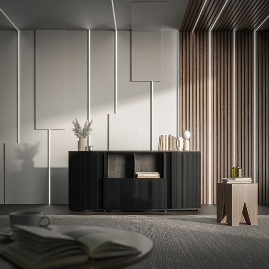 Komoda MICHELLE černá/dub viking