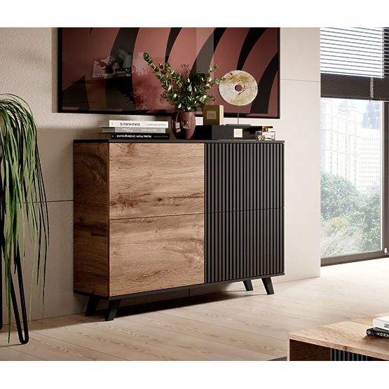 Komoda RANDOM KM-2 - Dub Wotan/Černá