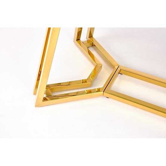 KONAMI stůl, deska - černý mramor, nohy - zlaté 