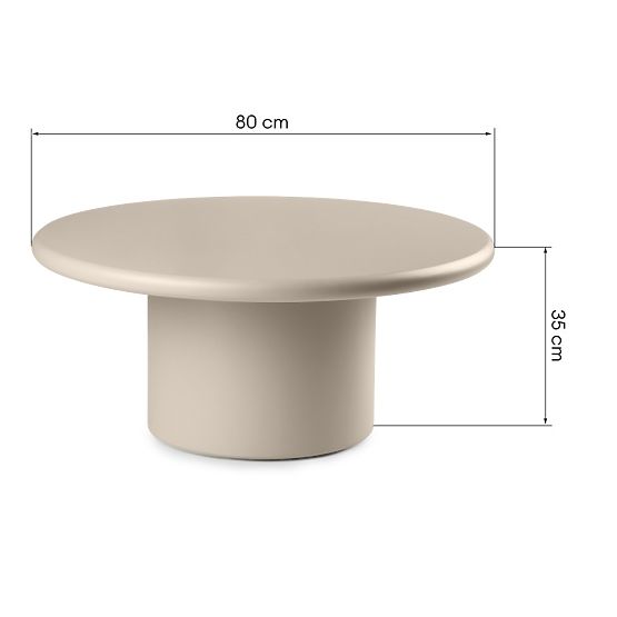 Konferenční stolek Arce 80 cm, tmavě béžový, matný