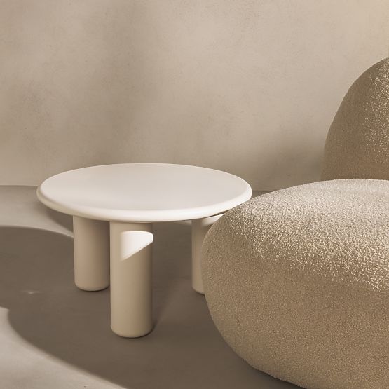 Konferenční stolek Blair 60 cm, krémový, matný