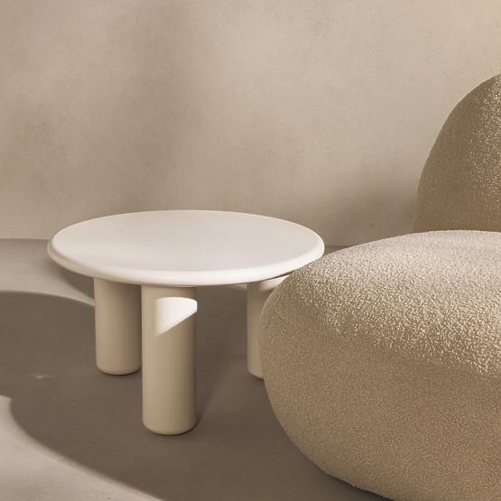 Konferenční stolek Blair 60 cm, krémový, matný