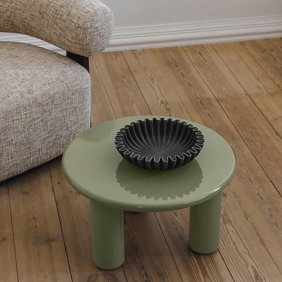 Konferenční stolek Blair 60 cm, olivový, lesklý