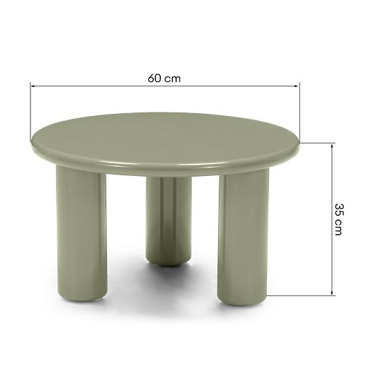 Konferenční stolek Blair 60 cm, olivový, lesklý