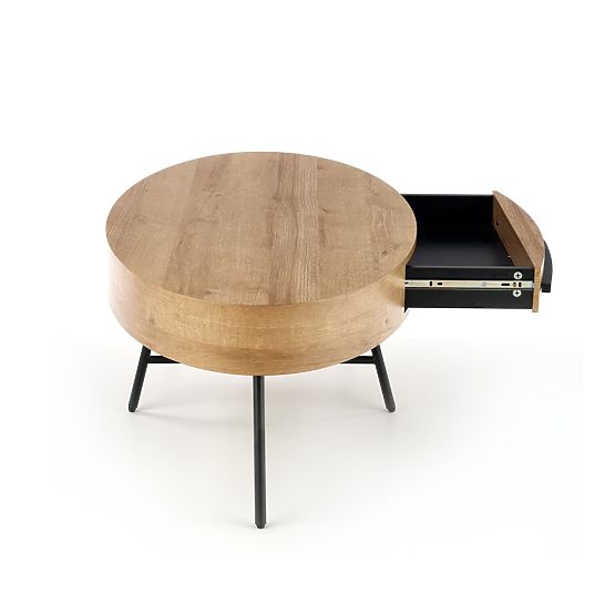 Oválný konferenční stolek Carolina - černý / zlatý dub