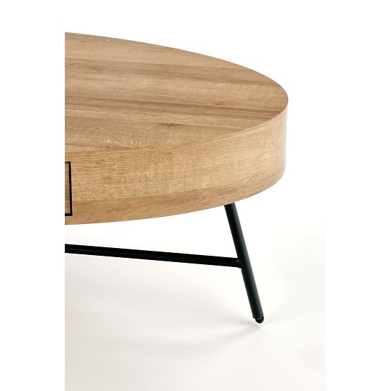 Oválný konferenční stolek Carolina - černý / zlatý dub