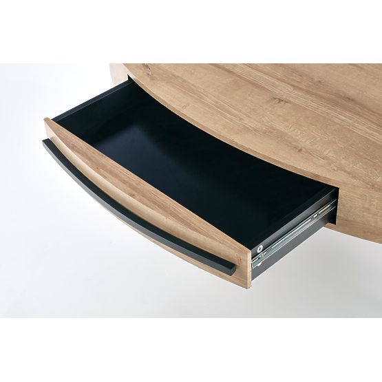 Oválný konferenční stolek Carolina - černý / zlatý dub