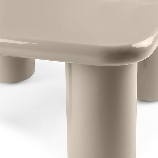 Konferenční stolek Cherry 70 cm, tmavě béžový, lesklý