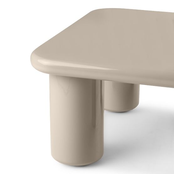 Konferenční stolek Cherry 70 cm, tmavě béžový, lesklý