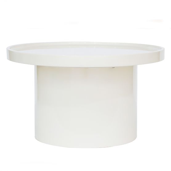 Konferenční stolek Chia, 70 cm, bílý, lesklý
