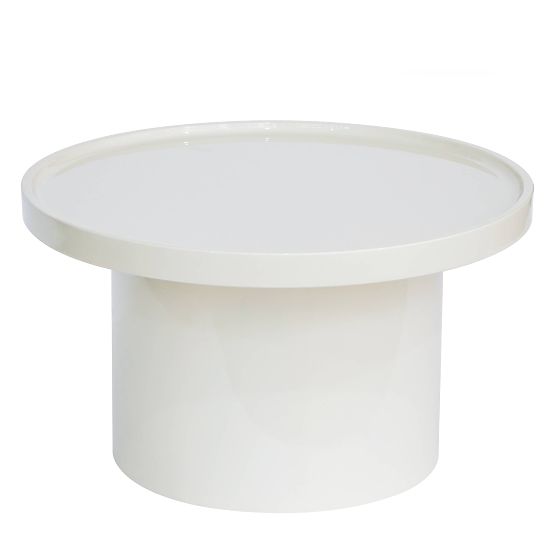 Konferenční stolek Chia, 70 cm, bílý, lesklý