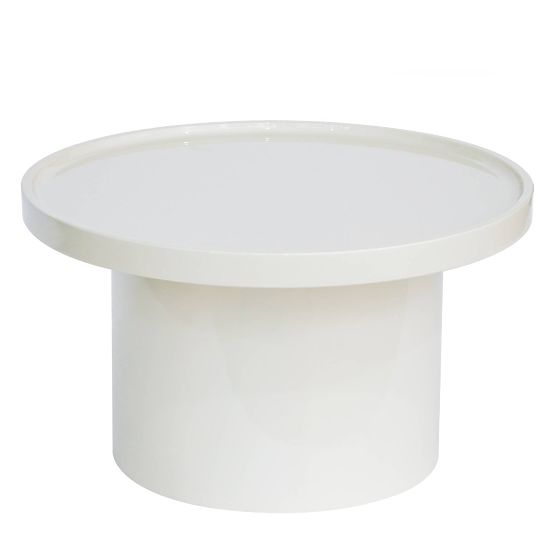 Konferenční stolek Chia, 70 cm, bílý, lesklý