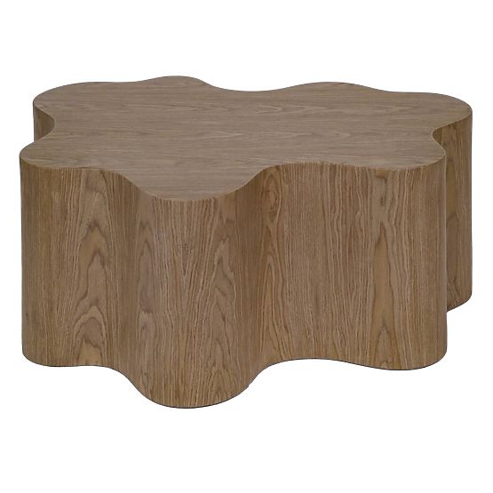 Konferenční stolek Cosmo 90 cm, ořech, oblý tvar