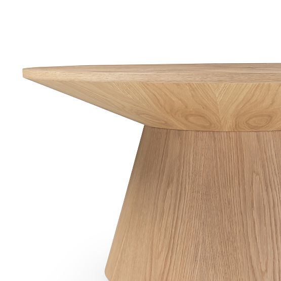 Konferenční stolek Dalarna, 90 cm, kulatý, přírodní dubová dýha