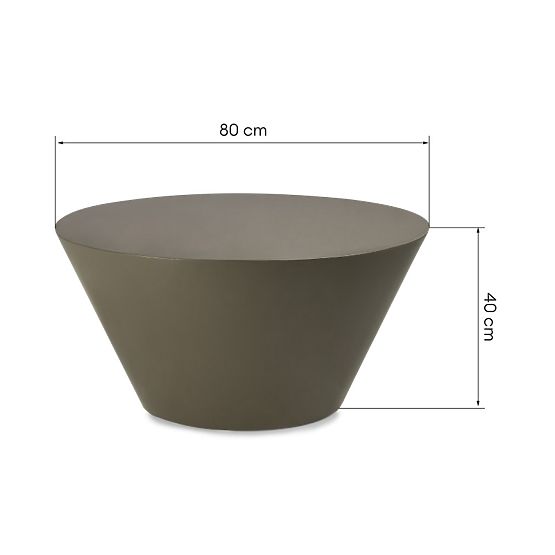 Konferenční stolek Eclipso, 80 cm, zelenošedý, lesklý