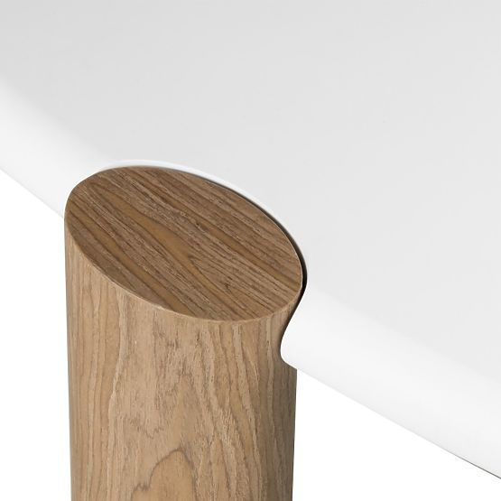 Konferenční stolek Floe 125 cm, bílý/ořech