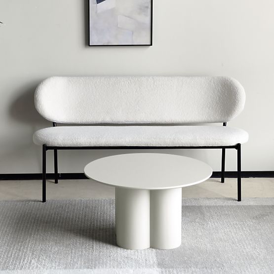 Konferenční stolek Lazaro 80 cm, kulatý, šedobéžový