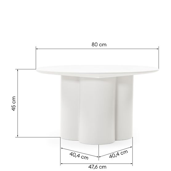 Konferenční stolek Lazaro 80 cm, kulatý, šedobéžový