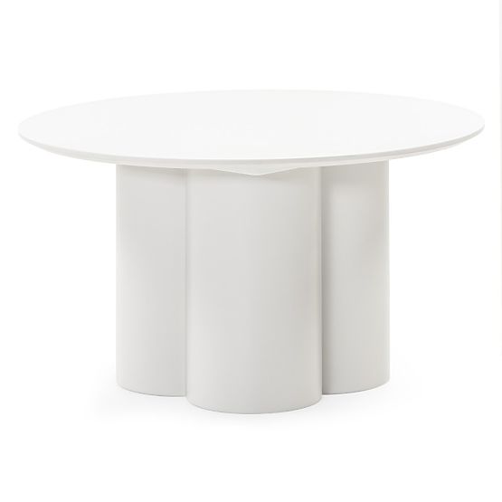 Konferenční stolek Lazaro 80 cm, kulatý, šedobéžový