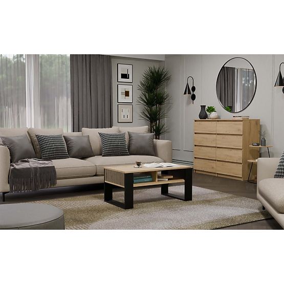 Konferenční stolek Modern 2P SLIM DUB ARTISAN ČERNÝ