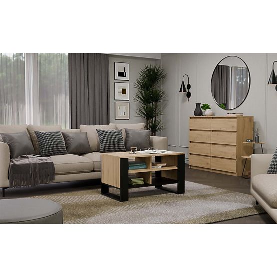 Konferenční stolek Modern 4P SLIM DUB ARTISAN ČERNÝ