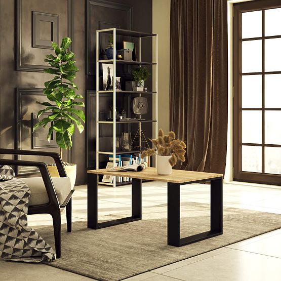 KONFERENČNÍ STOLEK NOX DUB SONOMA / ČERNÝ