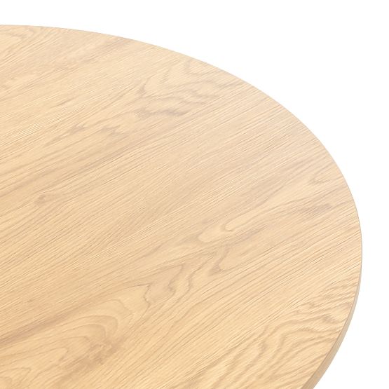 Konferenční stolek Remigio 80 cm, kulatý s lamelami, dub