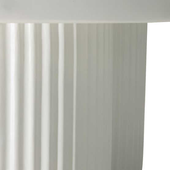 Konferenční stolek Salerno 70 cm, kulatý, bílý, rýhovaný