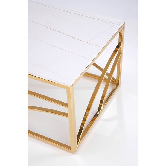 Konferenční stolek UNIVERSE 3, bílý mramor / zlatý