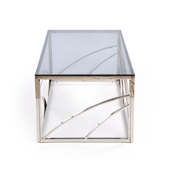 Konferenční stolek UNIVERSE, rám - stříbrný, sklo - kouřové 