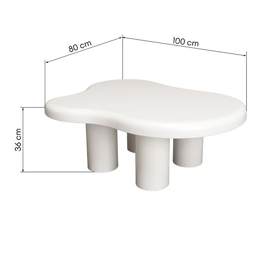 Konferenční stolek Vercelli 100 cm, bílý