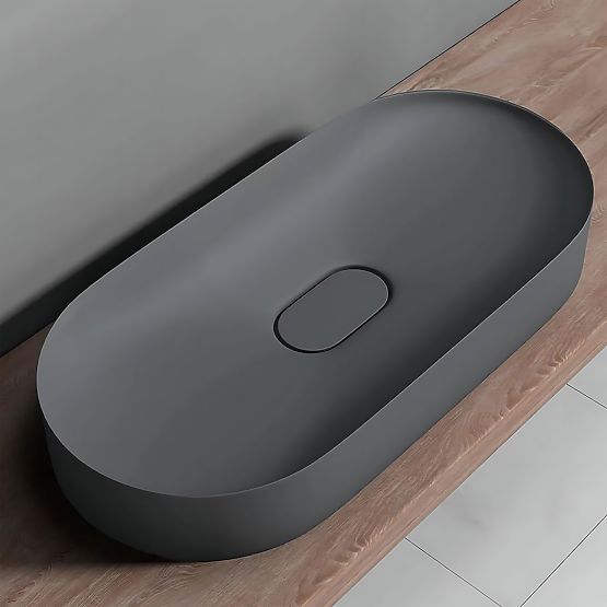 Konglomerátové umyvadlo IRIS 71 CM šedý mat