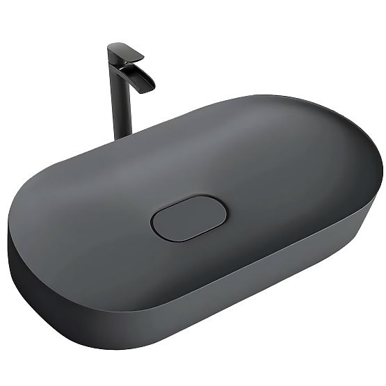 Konglomerátové umyvadlo IRIS 71 CM šedý mat