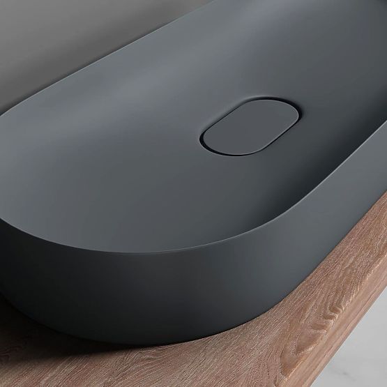 Konglomerátové umyvadlo IRIS 71 CM šedý mat