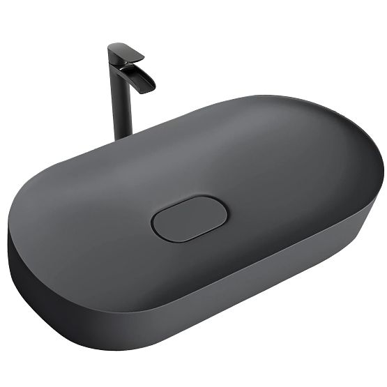 Konglomerátové umyvadlo IRIS 71 CM šedý mat