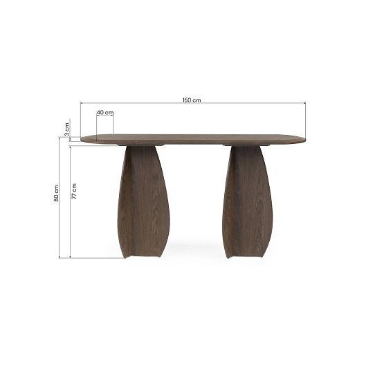 Konzola/psací stůl Noku 150 cm, tmavý ořech