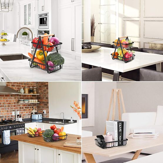 Koš na ovoce PULOS 2 úrovně černý