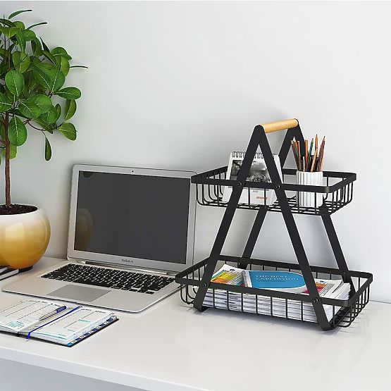 Koš na ovoce PULOS 2 úrovně černý