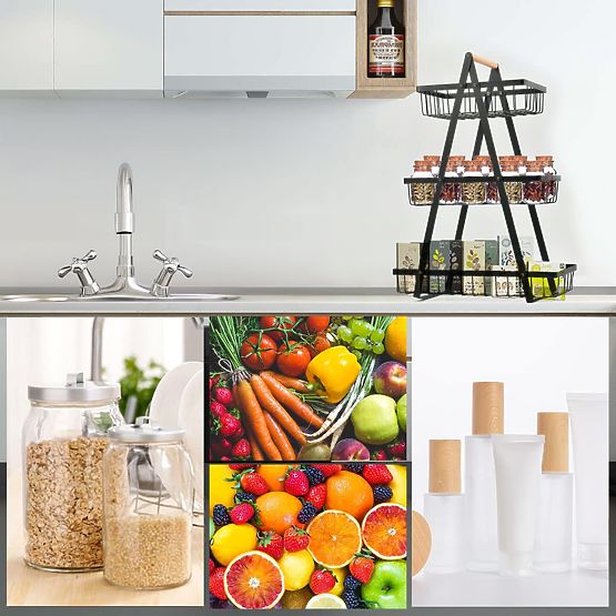 Koš na ovoce PULOS 3 úrovně černý