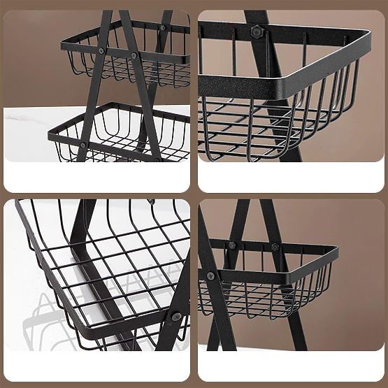 Koš na ovoce PULOS 3 úrovně černý