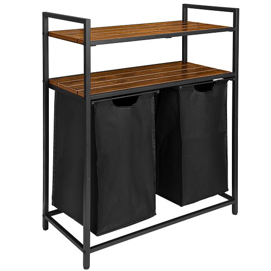 Koš na prádlo s policemi 2 komory MIRUN