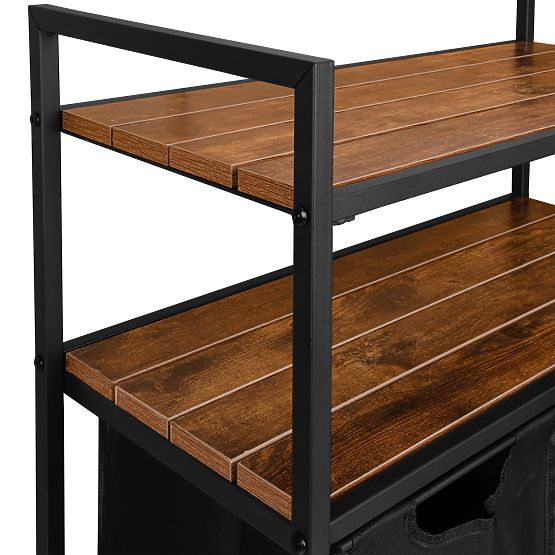 Koš na prádlo s policemi 2 komory MIRUN