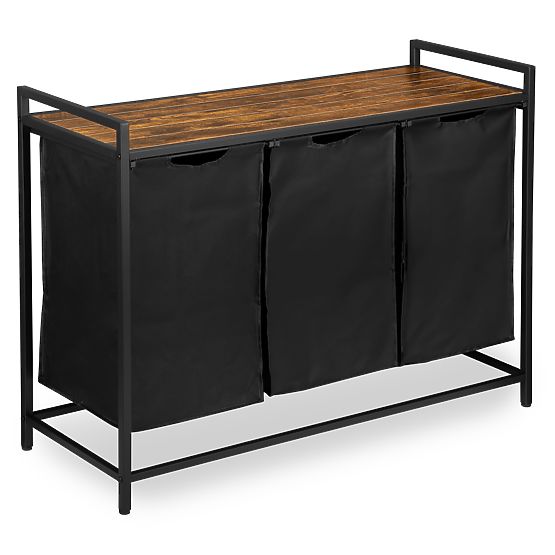 Koš na prádlo s policí 3 komory ARTUS