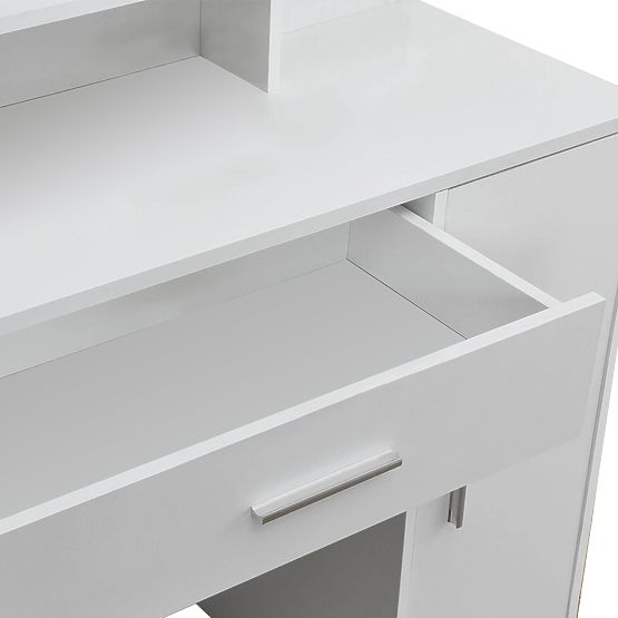 Kosmetický toaletní stolek s moderním bílým zrcadlem ModernHome