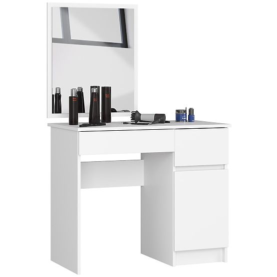 KOSMETICKÝ TOALETNÍ STOLEK S ZRCADLEM P-2/SL 500x600 PRAVÝ PK BÍLÝ