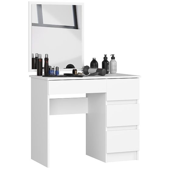 KOSMETICKÝ TOALETNÍ STOLEK S ZRCADLEM T-6/SL 500x600 PRAVÝ BÍLÝ