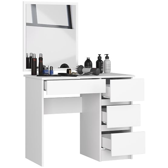 KOSMETICKÝ TOALETNÍ STOLEK S ZRCADLEM T-6/SL 500x600 PRAVÝ BÍLÝ