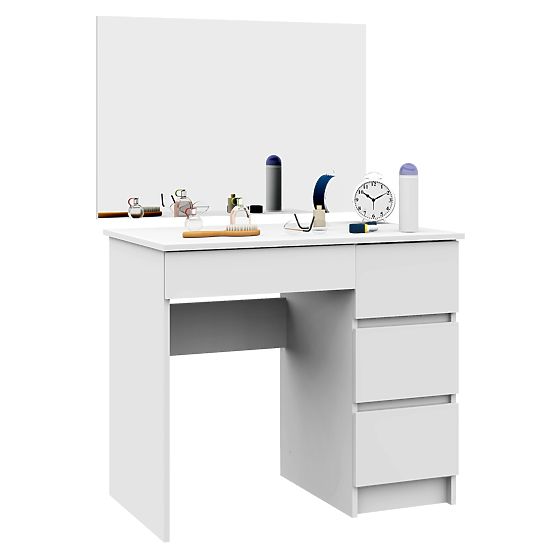 KOSMETICKÝ TOALETNÍ STOLEK S ZRCADLEM T-6/SL 900x600 PRAVÝ PK BÍLÝ