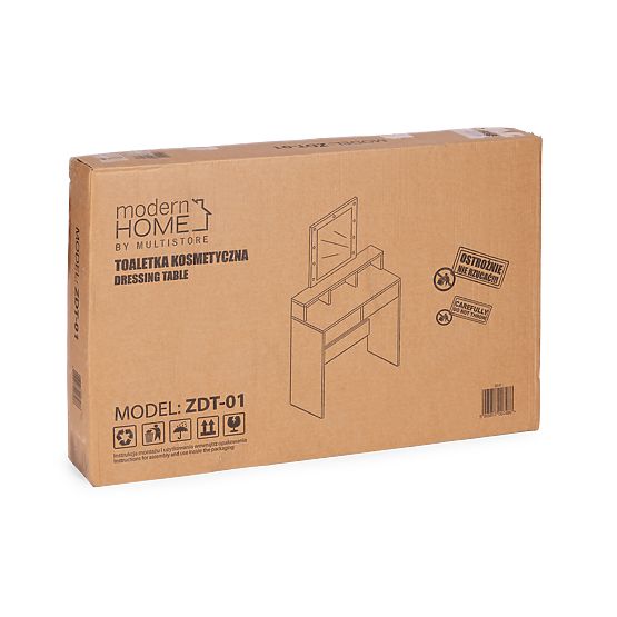 Kosmetický toaletní stolek se zrcadlem a LED osvětlením 3 barvy nastavení jasu ModernHome