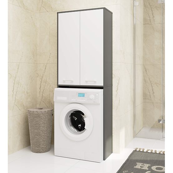 KOUPELNA FIN 180 SLOUPEK PRAČKA PLNÉ 2D - ŠEDÁ / BÍLÁ